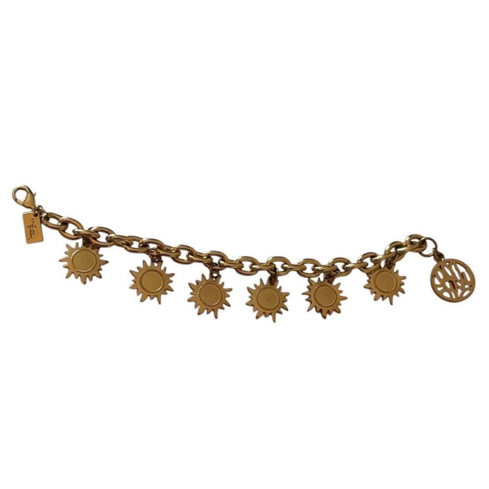 Lilly Pulitzer Charm Bracelet Gold Sunshine Sunflowers Logo NWOT - Picture 8 of 8